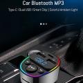 Car Bluetooth 5.0 Fm Transmitter Pd Type-c Dual Usb Charger Mp3 A