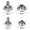 180 Set Double Cap Rivet Tubular Metal Studs with 3 Pieces Fixing