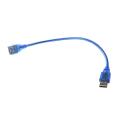 22cm Blue Usb 3.0 90 Degree A Male to Female M/f Cable Adapter Connector