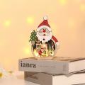 Christmas Gift Led Luminous Santa Claus Snowman Shape Wooden Decor