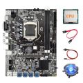 B75 Btc Mining Motherboard+cpu+cooling Fan+sata Cable+switch Cable