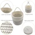 2x Wall Rope Baskets Cotton Rope Baskets Woven Baskets Storage