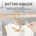 4pcs Rattan Clothes Hanger Nordic Style Garments Rack Kids Room Decor