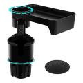 Car Cup Holder Expander Tray, with 360rotation Detachable Tray Table