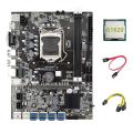 B75 Mining Motherboard+g1620 Cpu+6pin to Dual 8pin Cable+sata Cable