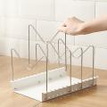 Vertical Separate Lid Storage Rack Kitchen Pot and Dish Rack , White