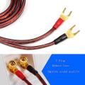Hifi Ofc Speaker Cable with Banana Plug to Y Spade Plug, Speaker Wire