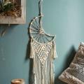 Moon Dream Catcher Macrame Tapestry Wall Decor Leaf Room Decoration
