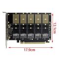 Pcie Gen3 X16 to 5 Ports M.2 Ngff B-key Sata 6gbps Adapter Expansion