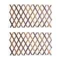 Expanding Wooden Garden Wood Pull Mesh Wall Fence Grille for Home