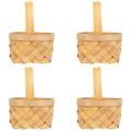 4pcs Woven Basket with Handle Wedding Flower Girl Basket Party Gift