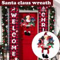 Santa Claus Leg Wreath Hanging Ornament for Door Christmas Decor