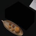 Gold Leaves Shape Serving Tray Jewelry Pallet Fruit Snack Dish(small)