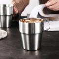 Stackable Coffee Cup Set with Cup Holder Anti-scald Cups, 6pcs Cup