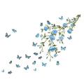 Flowers and Butterflies Art Wall Decals for Home Bedrooms Living Room