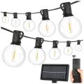 G40 Solar Powered Lights with Remote Control Lights 50ft 25 Bulbs