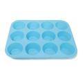 Silicone Muffin Pan 12 Cups Non Stick Paper Cup Cake Pan,blue