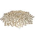 Table Mat Hibiscus Flower Bronzing Pvc Placemat Gold 6 Pieces