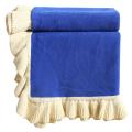 Ruffled Soft Woolen Blanket, Cotton Knitted Blanket, Sofa(navy Blue)