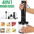 4 In 1 Hand Stick Blender Includes Chopper and Smoothie Cup Eu Plug