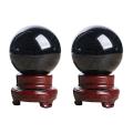 2x 80mm Natural Black Sphere Large Crystal Ball
