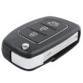 Flip Key Shell Fit for Hyundai Ix45 Santa Fe 3-button Black
