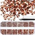 2000pcs Flat Back Gems Crystal Rhinestones (1.5-6mm) for Diy Craft C