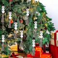 10 Pieces Snowman Bead Garland Christmas Tree Rustic Hanging Tassel