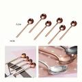 Stainless Steel 6pcs Espresso Spoons for Sugar Antipasto (rose Gold)