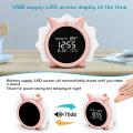 Kids Digital Alarm Clock for Bedroom,dinosaur Alarm Clock Pink