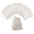 50 Pcs Drawstring Cotton Bags Muslin Bags,tea Brew Bags (4 X 3 Inch )