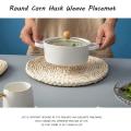 Round Corn Straw Placemats,for Tea Coffee Kitchen Table 4 Pack,14inch