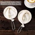4pcs Flannel Cloth Coffee Filter Strainers with Handle for Home Use