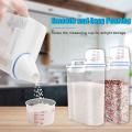 Rice Cereal Container- Food Rice Container Plastic with Measuring Cup