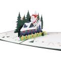 Santa Claus Skiing 3d Cards Thanksgiving Cards Gifts for Children