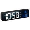 Mirror Led Digital Alarm Clock, Usb Charging Port for Bedroom (black)
