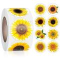 Sunflower Stickers, 1 Inch Self Sticker for Thanksgiving 8 Designs