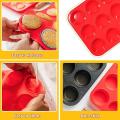 Silicone Muffin Pan 12 Cups Non Stick Paper Cup Cake Pan,blue