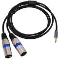 Multi-function Male Jack to Double Xlr Extension Cable 6.35/3.5mm 3m