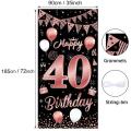 40th Birthday Party Decorations Banner Background, Rose Gold