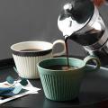 Stoneware Coffee Cup Handmade Japanese Retro Cup for Friends(khaki)