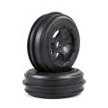 2pcs Front Wheels Tires for 1/5 Hpi Rovan Rofun Km Baja 5b Rc,black