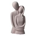 Hugging Couple Figurine Abstract Figure Ornament Bookshelf Gray