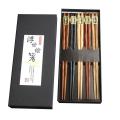 5 Pairs Japanese-style Handmade Reusable Natural Wooden Chopsticks