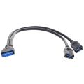 2 Port Usb 3.0 Female to 20 Pin Header Cable Adapter Connector