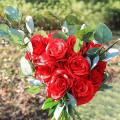 Artificial Rose Flower Red Silk Roses Pack Of 10 (red)