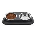 Cat Bowls for Food and Water,removable Stainless Steel Double Bowls