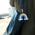 Macrame Rainbow Keyring, Handwoven Keychain, for Car Handbag Purse, A