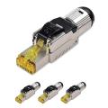 4pcs Cat8 Industrial Ethernet Connector Rj45 Shielded Field Plug Tool