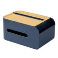 Tissue Box Multifunctional Remote Control Storage Drawer Dark Blue